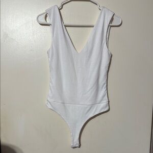 AFRM White Ribbed Bodysuit
